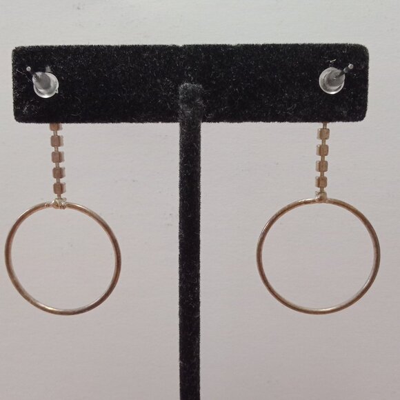 Elegant Crystal Rhinestone Dangle Hoop Earrings Minimalist Statement Jewelry - Picture 5 of 5